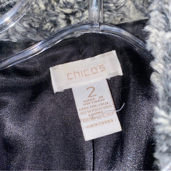Chico’s Size 2 Faux Fur Jacket - Picture 3 of 3
